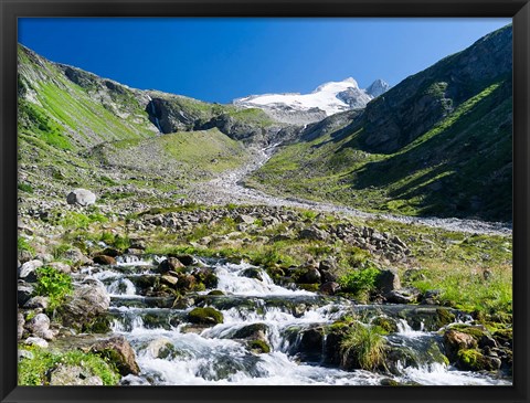 Framed Valley Wildgerlos with Mt Reichenspitze Print