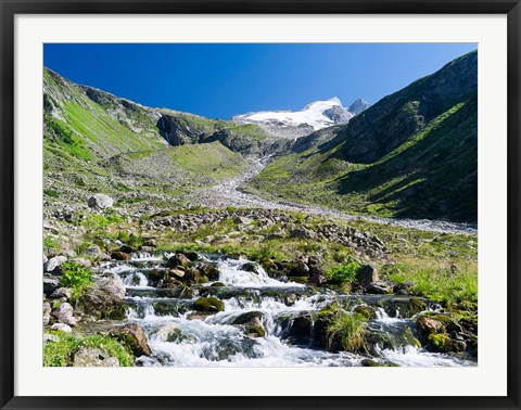 Framed Valley Wildgerlos with Mt Reichenspitze Print