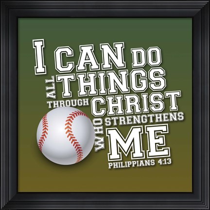 Framed I Can Do All Sports - Baseball Print