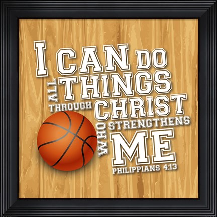 Framed I Can Do All Sports - Basketball Print