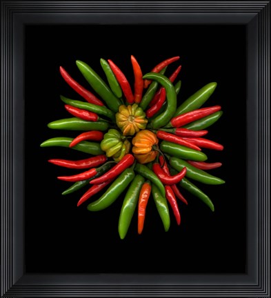 Framed Hot Peppers 1 Print