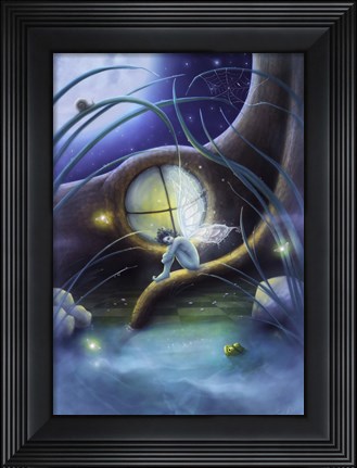 Framed Mr. Frog And The Fireflies Print