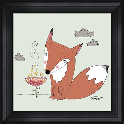 Framed Un Renard Dans La Cours Print