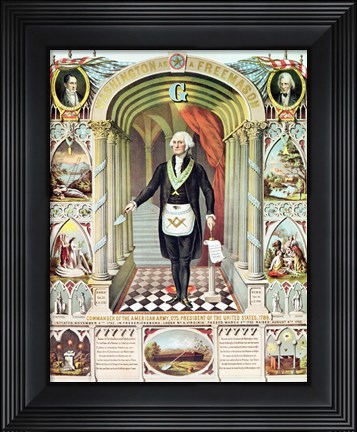 Framed George Washington as a Freemason Print
