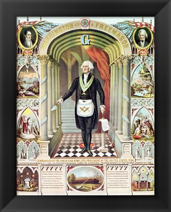 Framed George Washington as a Freemason Print