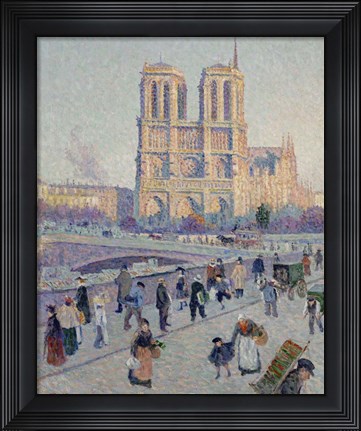 Framed Quai Saint-Michel And Notre-Dame, Paris 1901 Print