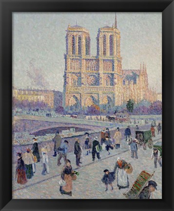 Framed Quai Saint-Michel And Notre-Dame, Paris 1901 Print