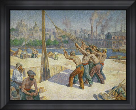 Framed Pile-drivers, Seine Quai, Billancourt, 1902-1903 Print