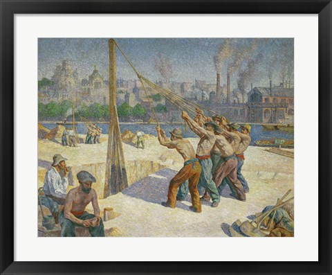 Framed Pile-drivers, Seine Quai, Billancourt, 1902-1903 Print