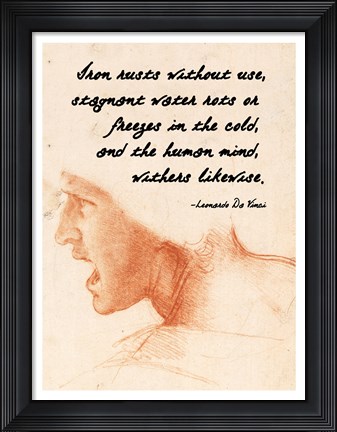 Framed Human Mind - Da Vinci Quote Print