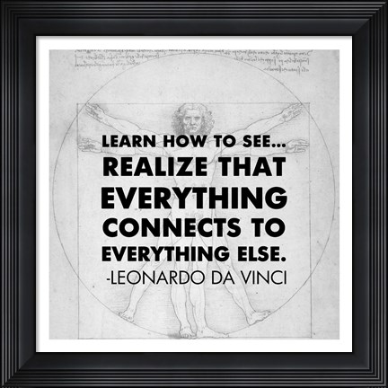 Framed Learn How to See -Da Vinci Quote Print
