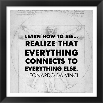 Framed Learn How to See -Da Vinci Quote Print