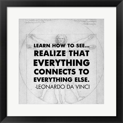 Framed Learn How to See -Da Vinci Quote Print