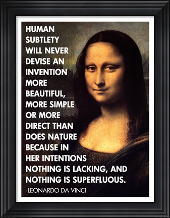 Framed Human Subtlety -Da Vinci Quote Print