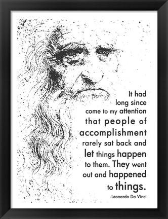 Framed People of Accomplishment -Da Vinci Quote Print