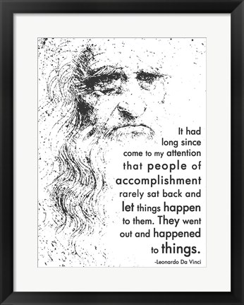 Framed People of Accomplishment -Da Vinci Quote Print