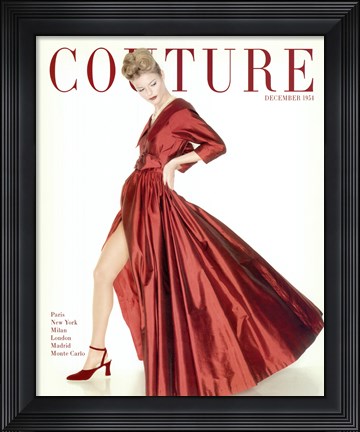 Framed Couture December 1954 Print