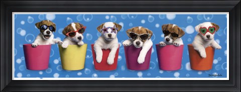 Framed Shady Pups Print