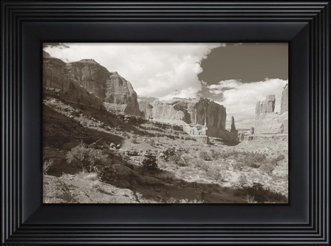 Framed Sepia Cliffs 2 Print