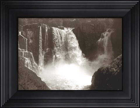 Framed Sepia North Shore Waterfall Print