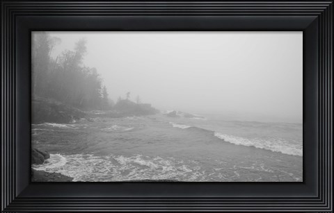 Framed Lake Superior Black And White 29 Print
