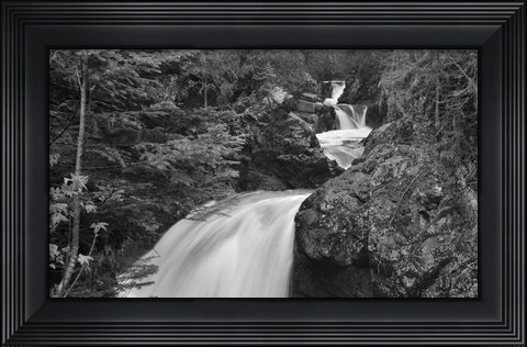 Framed Lake Superior Rushing Water Over Rock Print