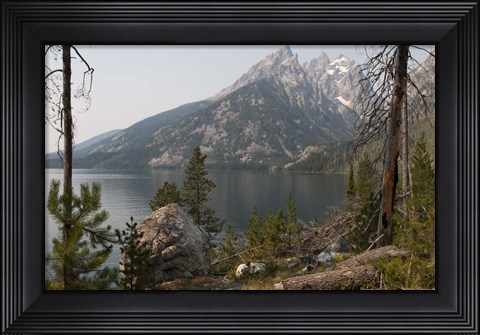 Framed Mountain And Lake In Teton Print
