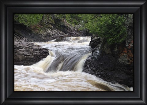Framed Lake Superior Rushing Water Print