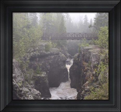 Framed Lake Superior Bridge Over Water Print