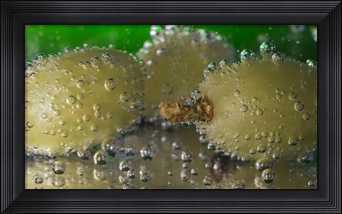 Framed Green Grapes Underwater Print