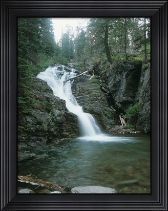 Framed Glacier National Park Waterfall 8 Print