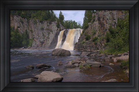 Framed North Shore Waterfall And Lake I Print
