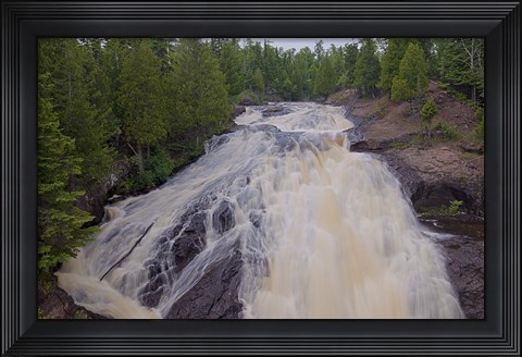Framed North Shore Rushing Water Rapids Print