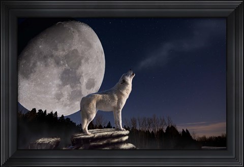 Framed Moonset Print