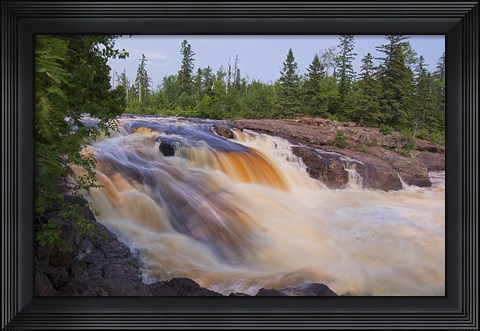 Framed North Shore Rushing Water And Green Trees Print