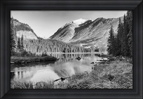 Framed Mountain Landscape And Lake Print
