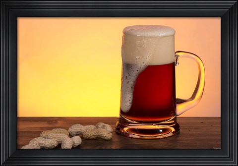 Framed Beer Foam Running And Peanuts Print