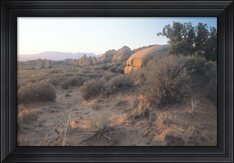 Framed Rocky Landscape Under Blue Sky 18 Print