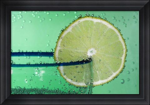 Framed Margarita Glass And Lemon Closeup I Print