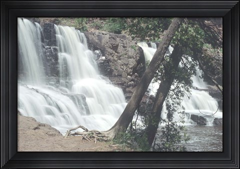 Framed Lake Superior Waterfall 18 Print