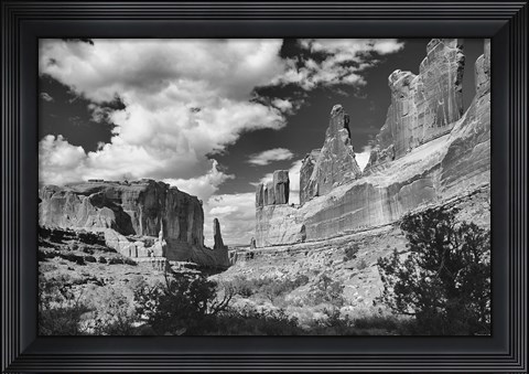 Framed Valley of Rock Under Clouded Sky Print