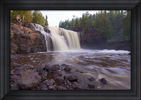 Framed North Shore Rocky Waterfall View I Print
