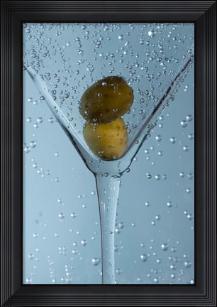 Framed Olive Duo In Martini Glass II Print