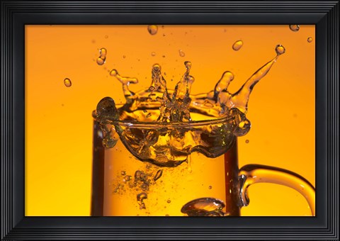 Framed Glass Mug On Bar Splashing II Print