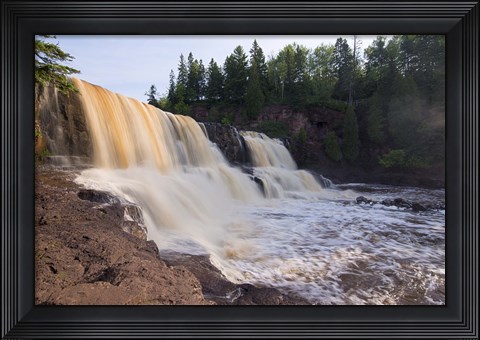 Framed North Shore Rocky Waterfall View II Print