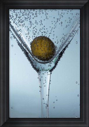 Framed Olive In Martini Glass II Print
