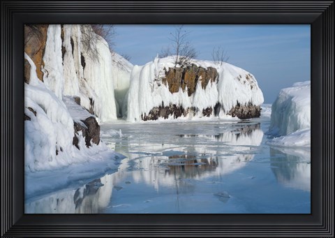 Framed Lake Superior Snow 29 Print