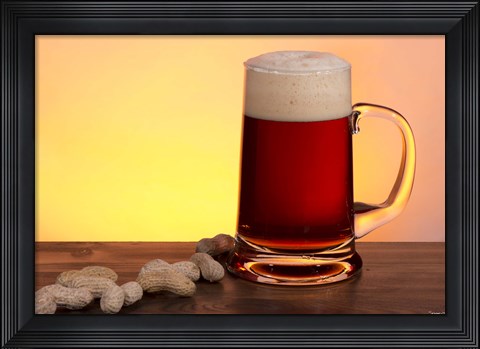 Framed Beer Sitting And Peanuts Print