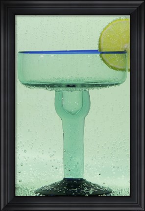 Framed Margarita Glass And Lemon Print