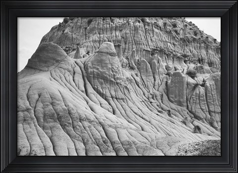 Framed Mountain Rock Forms Black And White Print